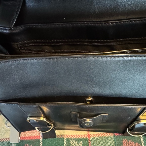 Rebecca Minkhoff Black Leather Gold Studded Biker Satchel - Picture 7 of 10